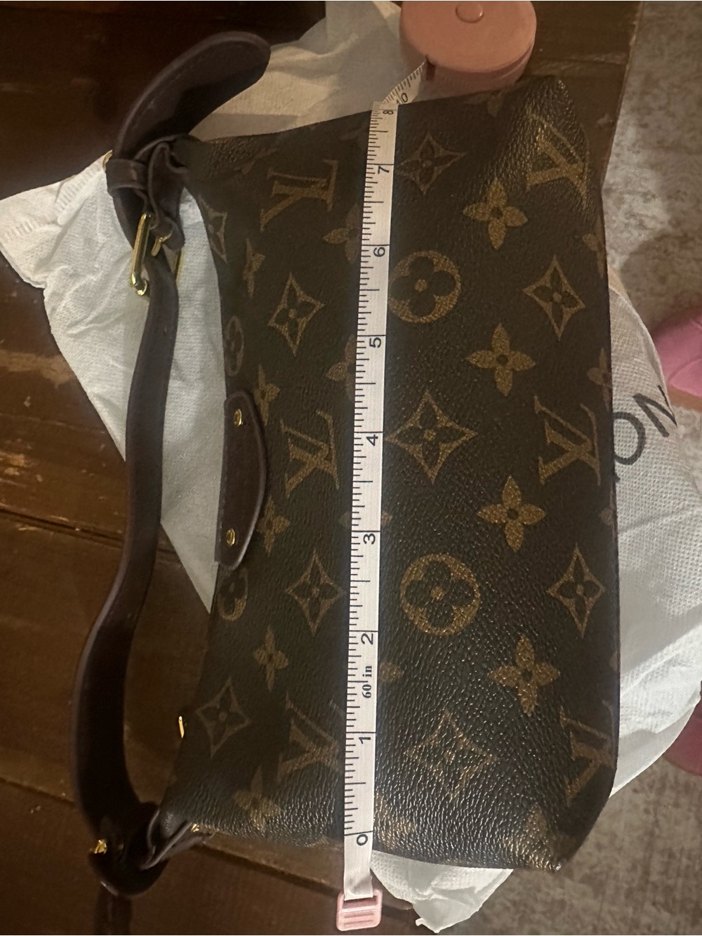 Source Unknown Brown & Gold Monogram Shoulder Bag - Picture 10 of 13